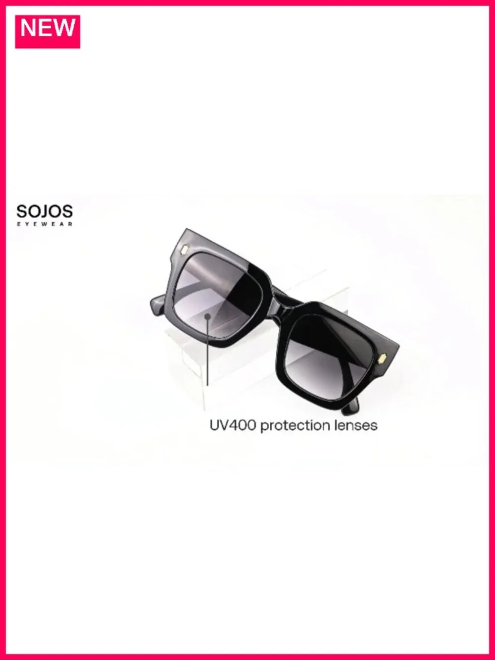Oversized Square Sunglasses UV400 Protection